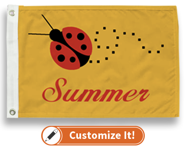 Custom Seasonal Flag Summer- Lady Bug