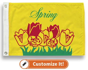 Custom Seasonal Flag Spring Flowers- Yellow