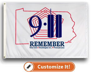 Custom Motorcycle Flag 9/11 Remember