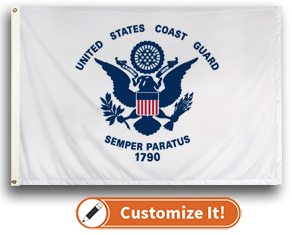 Custom Military Flag Coast Guard Eagle
