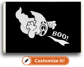 Custom Seasonal Flag Halloween- Boo!