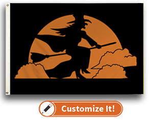 Custom Seasonal Flag Halloween- Witch