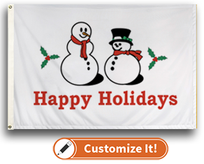 Custom Seasonal Flag Christmas- Happy Holidays