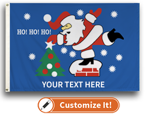 Custom Seasonal Flag Christmas- Rooftop Santa