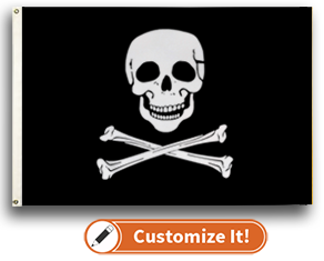 Custom Seasonal Flag Halloween- Jolly Roger- Bones