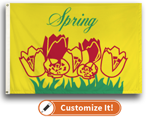 Custom Seasonal Flag Spring Flowers- Yellow