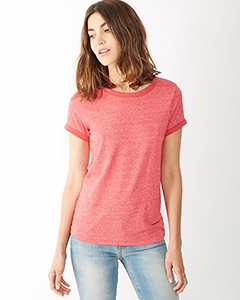 Alternative 01913E Ladies&#39; Eco-Mock Twist Ideal Ringer T-Shirt
