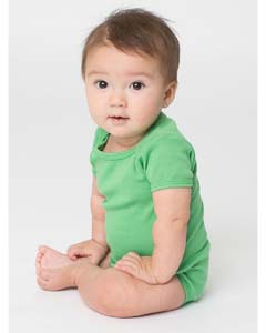 American Apparel 4001W Infant Baby Rib Short-Sleeve One-Piece - GRASS