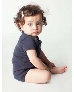 American Apparel 4001W Infant Baby Rib Short-Sleeve One-Piece - NAVY