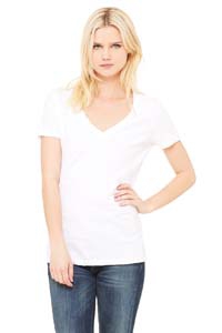 Bella + Canvas 6035U Ladies&#39; Made in the USA Jersey Short-Sleeve Deep V-Neck T-Shirt