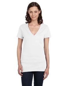 Bella + Canvas B6035 Ladies&#39; Jersey Short-Sleeve Deep V-Neck T-Shirt