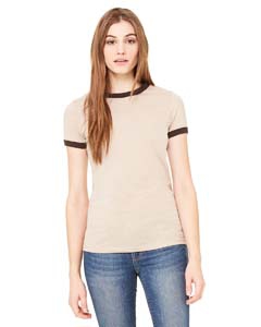 Bella + Canvas B6050 Ladies&#39; Jersey Short-Sleeve Ringer T-Shirt