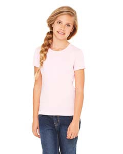Bella + Canvas B9002 Girls&#39; Jersey Short-Sleeve T-Shirt - PINK