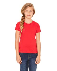 Bella + Canvas B9002 Girls&#39; Jersey Short-Sleeve T-Shirt - RED