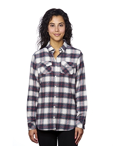Burnside B5210 Ladies&#39; Plaid Boyfriend Flannel Shirt
