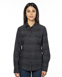 Burnside B5222 Ladies&#39; Long-Sleeve Plaid Pattern Woven Shirt