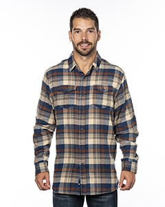 Burnside B8210 Men&#39;s Plaid Flannel Shirt