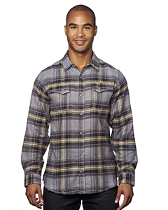 Burnside B8219 Men&#39;s Snap-Front Flannel Shirt