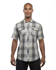 Burnside B9202 Men&#39;s Short-Sleeve Plaid Pattern Woven Shirt