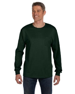 Hanes 5596 6.1 oz. Tagless&#174; ComfortSoft&#174; Long-Sleeve Pocket T-Shirt