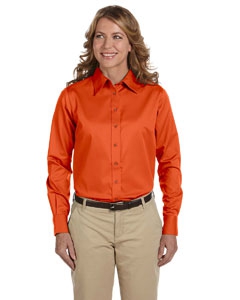 Harriton M500W Ladies&#39; Easy Blend Long-Sleeve Twill Shirt with Stain-Release