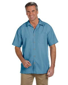 Harriton M560 Men&#39;s Barbados Textured Camp Shirt