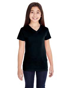 LAT 2607 Girls V-Neck Fine Jersey T-Shirt