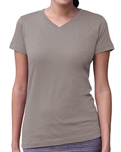 LAT 3507 Ladies&#39; Fine Jersey V-Neck Longer Length T-Shirt