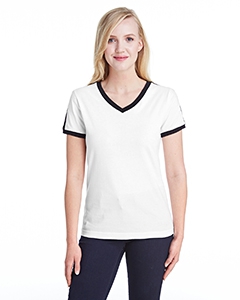 LAT 3532 Ladies&#39; Soccer Ringer Fine Jersey T-Shirt