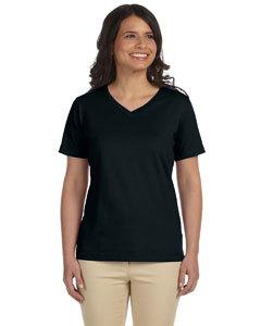 LAT L-3587 Ladies&#39; Combed Ringspun Jersey V-Neck T-Shirt
