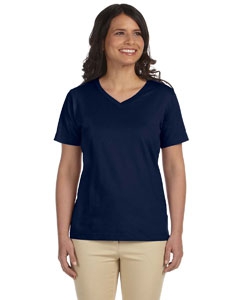 LAT L-3587 Ladies&#39; Combed Ringspun Jersey V-Neck T-Shirt