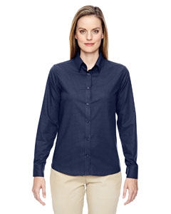 North End 77043 Ladies&#39; Paramount Wrinkle-Resistant Cotton Blend Twill Checkered Shirt