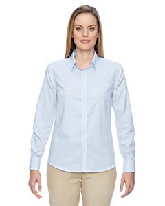 North End 77043 Ladies&#39; Paramount Wrinkle-Resistant Cotton Blend Twill Checkered Shirt