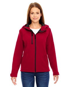 North End 78166 Ladies&#39; Prospect Two-Layer Fleece Bonded Soft Shell Hooded Jacket