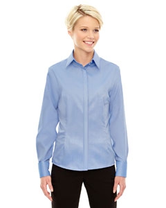 North End Sport Blue 78689 Ladies&#39; Refine Wrinkle-Free Two-Ply 80&#39;s Cotton Royal Oxford Dobby Taped Shirt