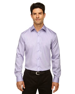North End Sport Blue 88673 Men&#39;s Boulevard Wrinkle-Free Two-Ply 80&#39;s Cotton Dobby Taped Shirt with Oxford Twill