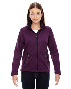 North End Sport Red 78655 Ladies&#39; Splice Three-Layer Light Bonded Soft Shell Jacket with Laser Welding