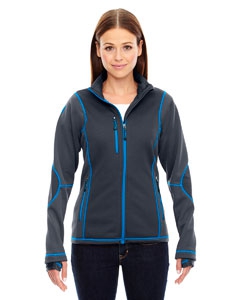 North End Sport Red 78681 Ladies&#39; Pulse Textured Bonded Fleece Jacket with Print