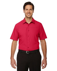 North End Sport Red 88675 Men&#39;s Charge Recycled Polyester Performance Short-Sleeve Shirt