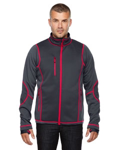 North End Sport Red 88681 Men&#39;s Pulse Textured Bonded Fleece Jacket with Print
